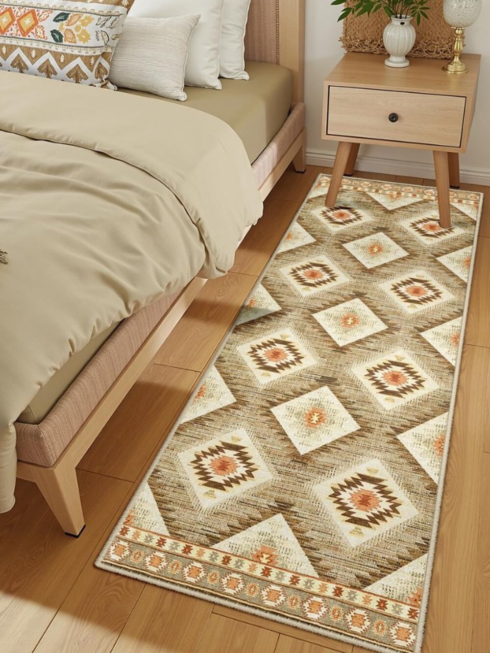 Area Rug 2x6 Rug Machine Washable Non-Slip Low Pile Print Pattern Western Rug - Picture 7 of 8